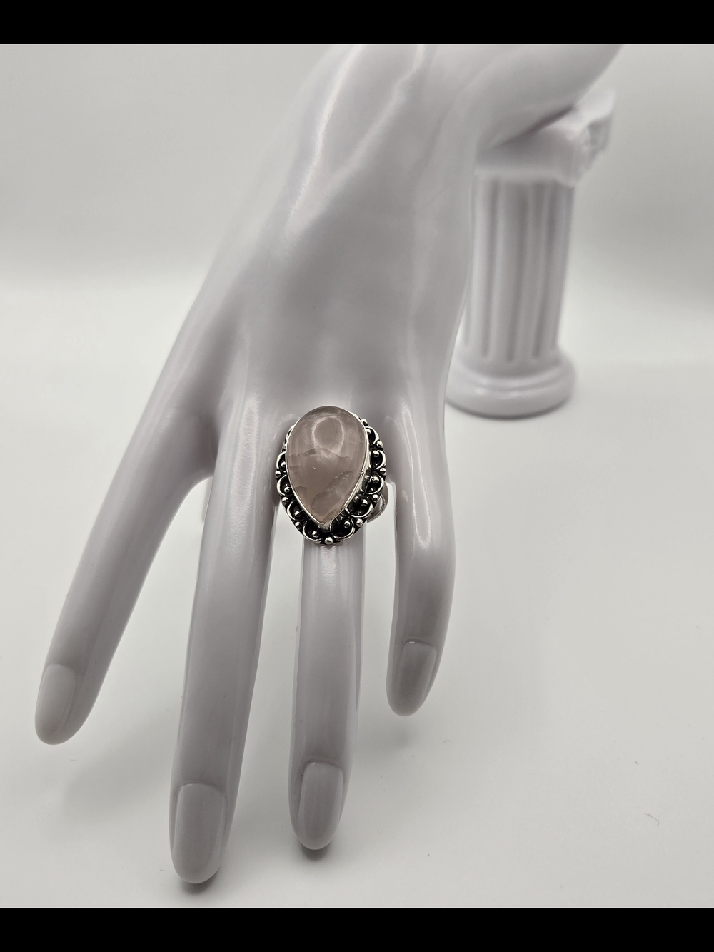 Handmade Rose Quartz Ring – Size 8.75
